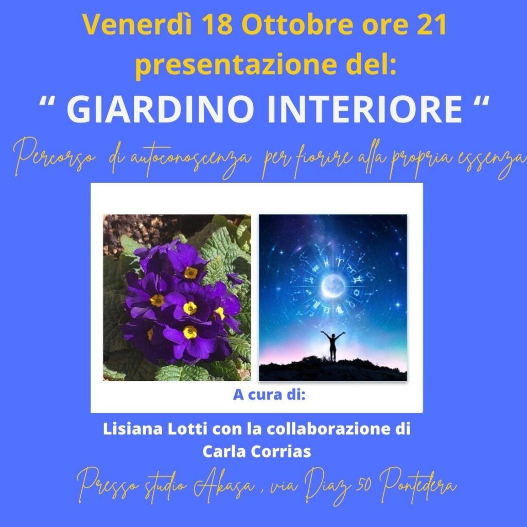 Giardino Interiore evento presso il centro Akasa di Pontedera il 18 ottobre